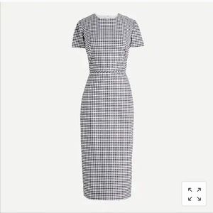 J. Crew Gingham Sheath Dress in Bi-Stretch Cotton